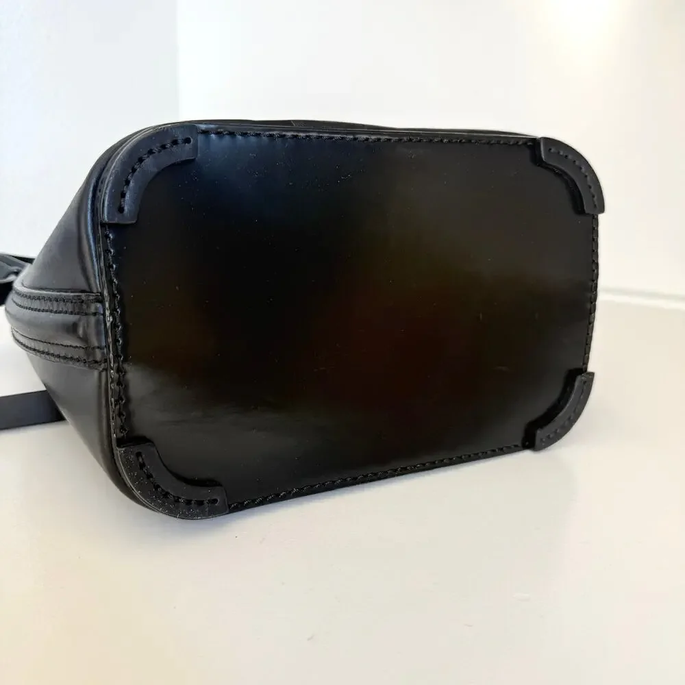 3.1 PHILLIP LIM Black Leather Drawstring Bucket Shoulder Bag Minimalist‎ Modern